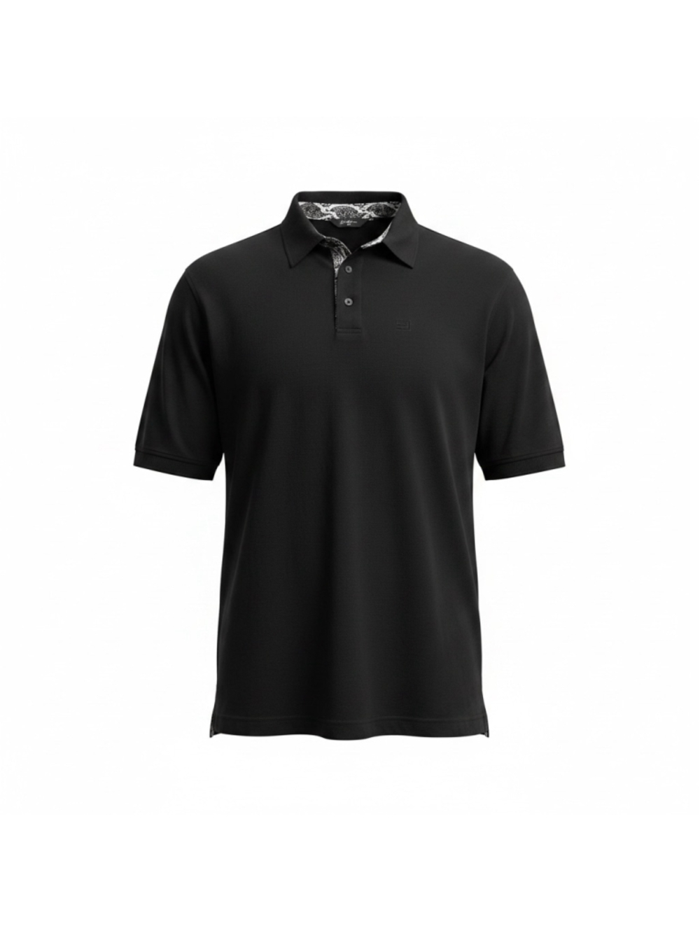 Men's Sean John Polo Shirt XL Black White Snake Print Collar